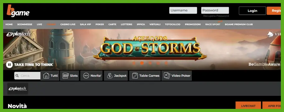 bgame casino screen