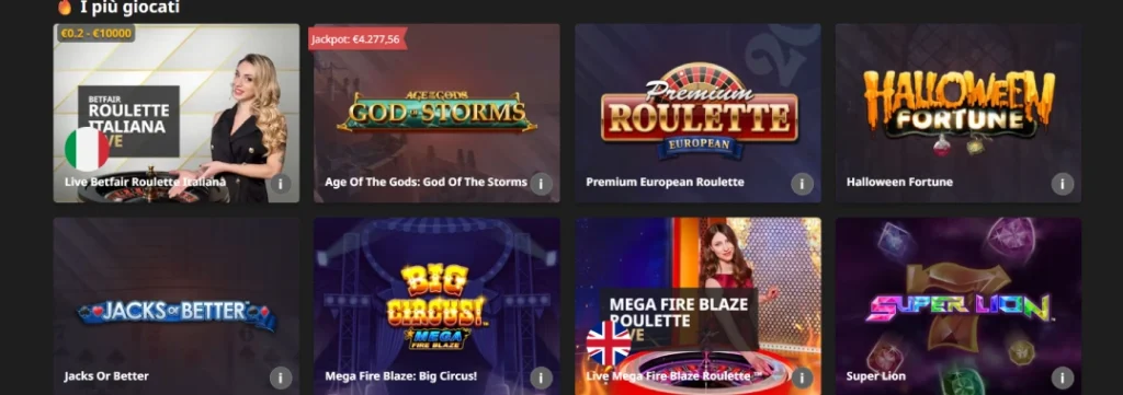 giochi casino betfair screenshot