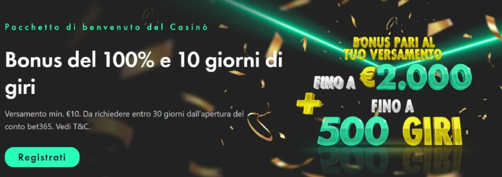 bet365 casino bonus screen
