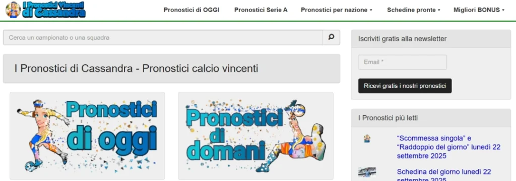 cassandra pronostici