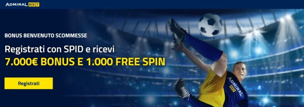 admiralbet scommesse bonus screen