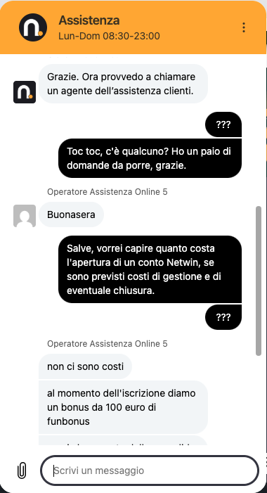 assistenza clienti netwin 1