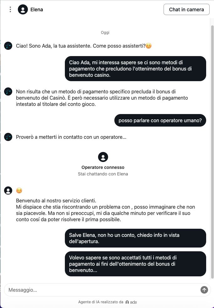 assistenza clienti starcasino