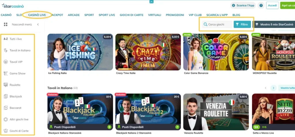 screenshot casino live starcasino