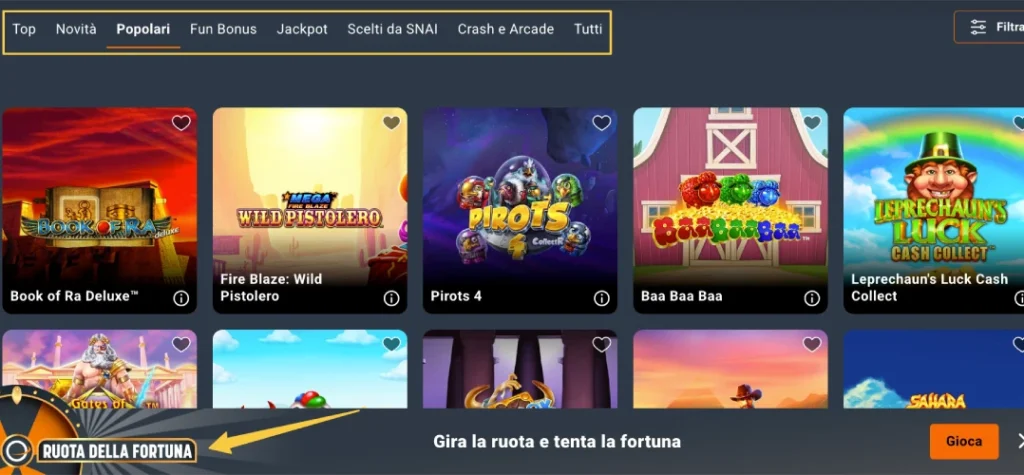 screenshot snai slot online