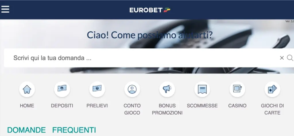 Assistenza clienti Eurobet