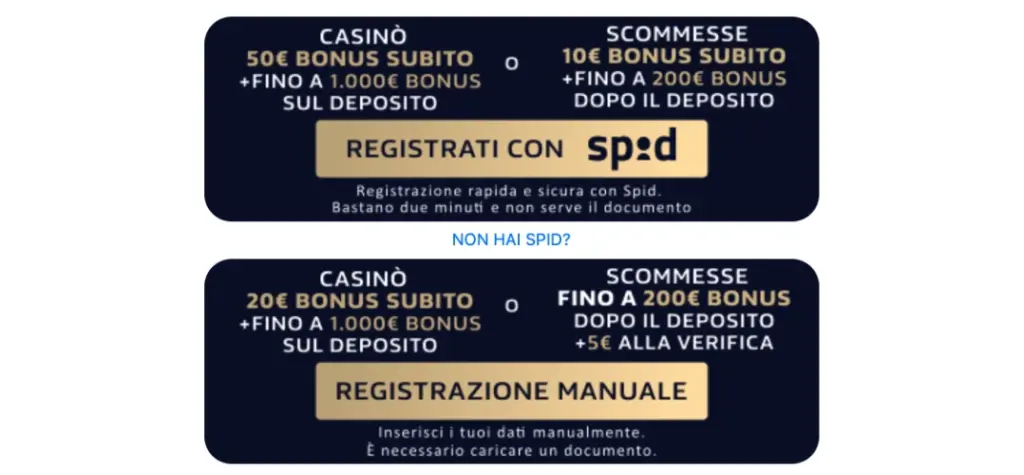 bonus registrazione william hill