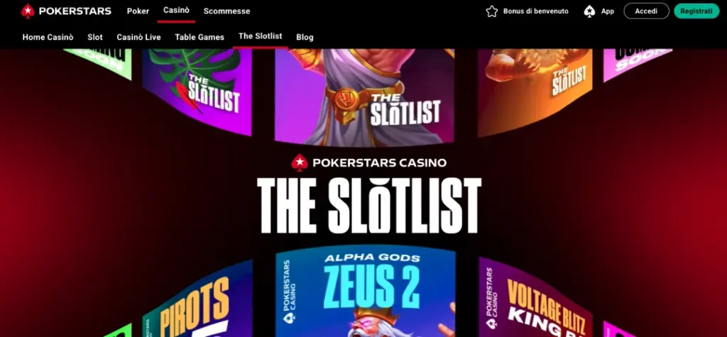 the slotlist pokerstars