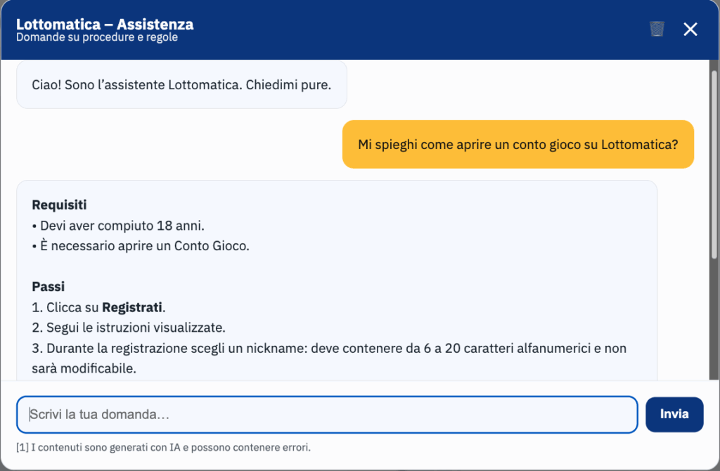 Assistente AI Lottomatica