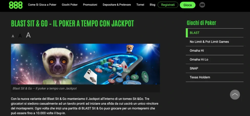 Blast poker 888
